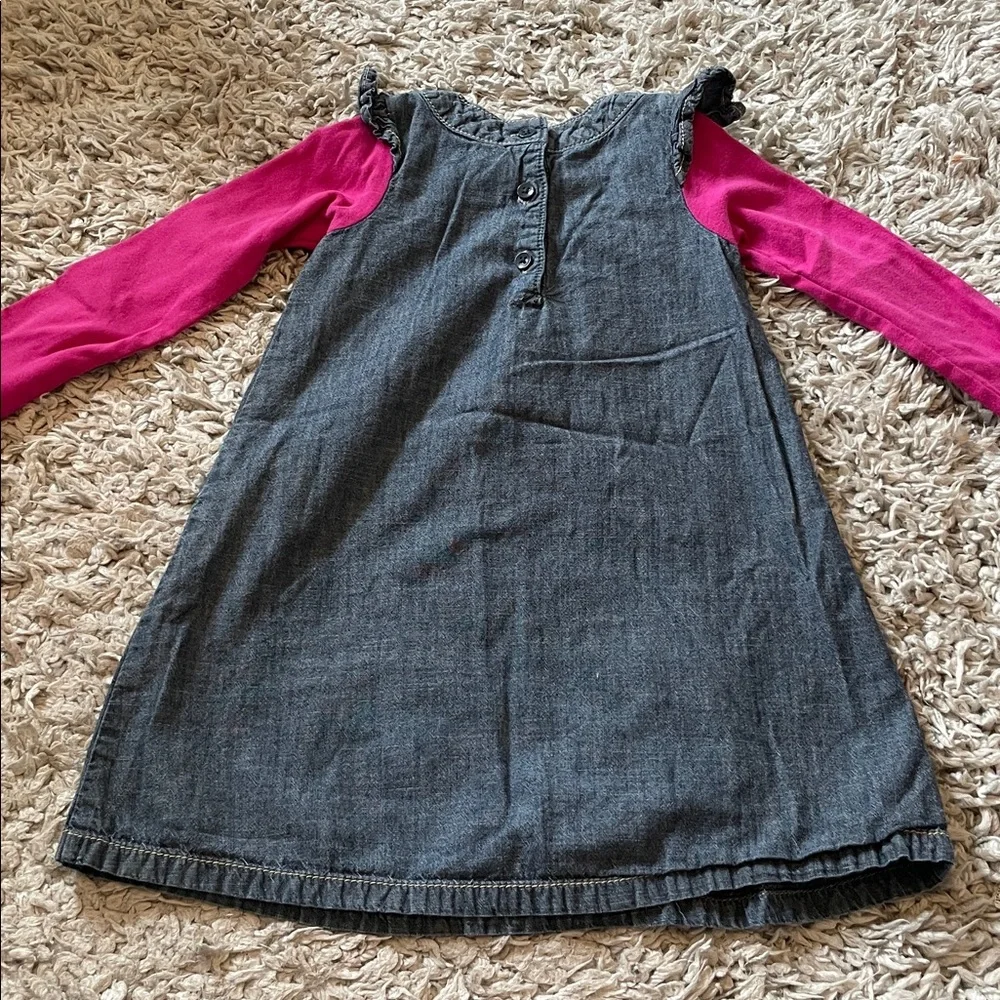 2013 Gymboree “Sweet Music” Bear Chambray Double Sleeve Dress, Size 5T